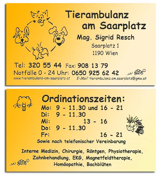 Tierambulanz am Saarplatz :: Mag. Sigrid Resch